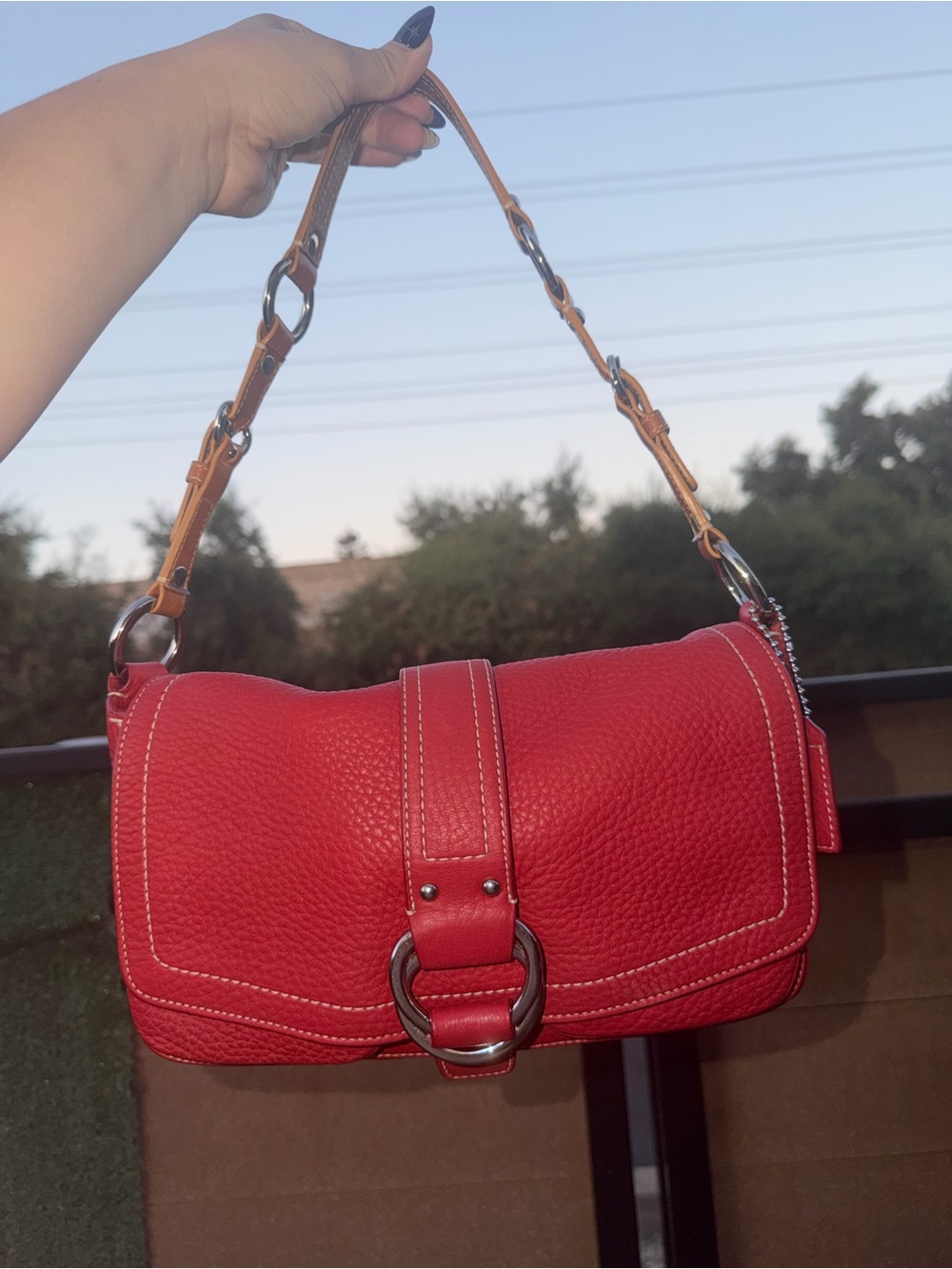 VINTAGE COACH CHELSEA DOUBLE POCKET SHOULDER BAG